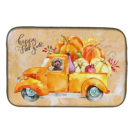 Carolines Treasures Carolines Treasures CK2658DDM Fall Harvest Brown Cockapoo Dish Drying Mat CK2658DDM